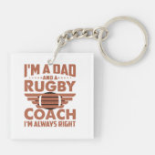 Funny Rugby Pa en Rugby Coach Sleutelhanger (Achterkant)