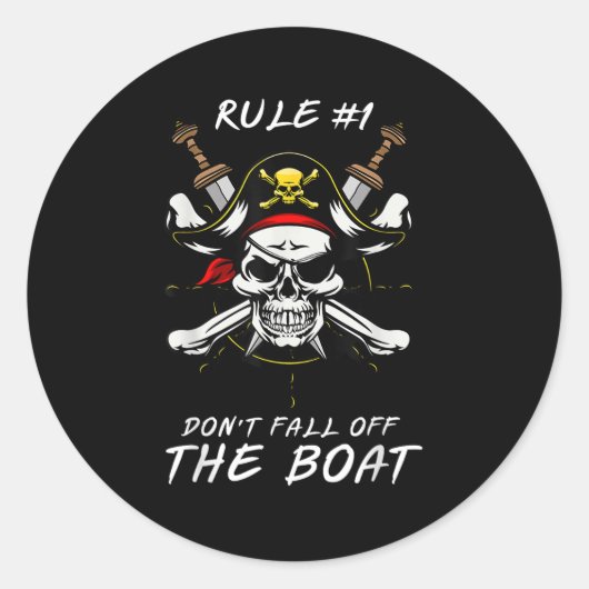 Funny Rule #1 Don't Fall Off The Boat Cruise Rate  Ronde Sticker (Voorkant)