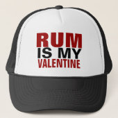 Funny Rum is mijn Valentijn | Valentijnsdag Trucker Pet (Voorkant)