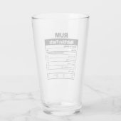 Funny Rum Nutrition Facts Glass Glas (Achterkant)