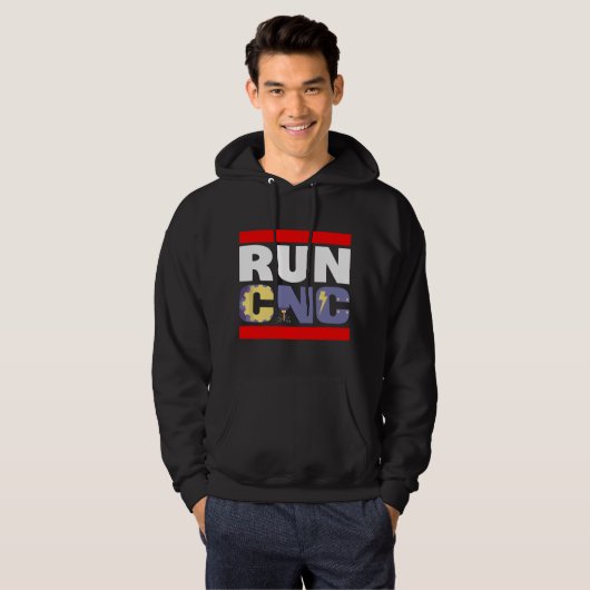 FUNNY RUN CNC MACHINIST ENGINEER MECHANIC OPERATOR HOODIE (Voorkant volledig)