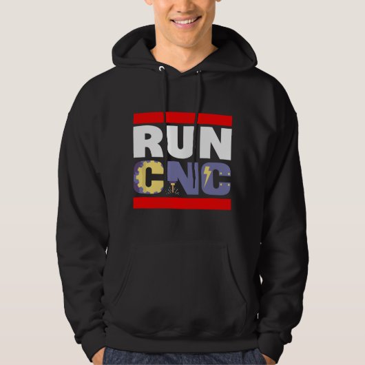 FUNNY RUN CNC MACHINIST ENGINEER MECHANIC OPERATOR HOODIE (Voorkant)