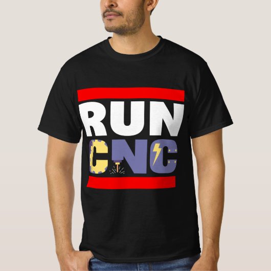 FUNNY RUN CNC MACHINIST ENGINEER MECHANIC OPERATOR T-SHIRT (Voorkant)