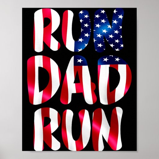 Funny run dad run marathon lover usa runner humor poster (Voorkant)