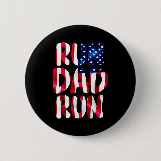Funny run dad run marathon lover usa runner humor ronde button 5,7 cm