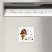 Funny Run Out of Ice Cream Cartoon Magneet (Insitu (Vaatwasser))