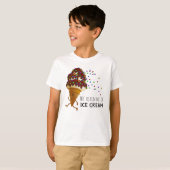 Funny Run Out of Ice Cream Cartoon T-shirt (Voorkant volledig)