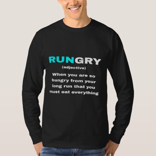 Funny Rungry Definition betekenend Runner Quote Ru T-shirt (Voorkant)