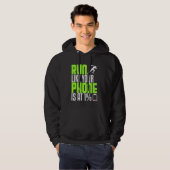 Funny Runner als telefoon op halve marathon G Hoodie (Voorkant volledig)