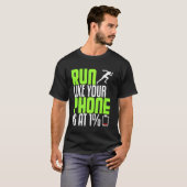 Funny Runner als telefoon op halve marathon G T-shirt (Voorkant volledig)
