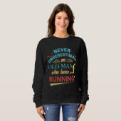 Funny Runner Gifts Oud Man Loves Naar Run Papa Gra Trui (Voorkant volledig)