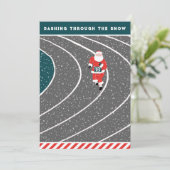 Funny Runner Holiday Cards Feestdagenkaart (Staand voorkant)
