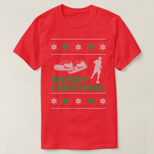 Funny Runner Merry Kerstmis T-shirt (Design voorkant)