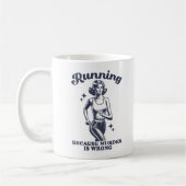 Funny Running Because Murder Is Wrong Retro 11oz Koffiemok (Links)