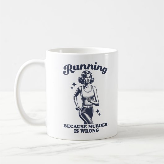 Funny Running Because Murder Is Wrong Retro 11oz Koffiemok (Links)