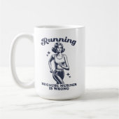 Funny Running Because Murder Is Wrong Retro 15oz Koffiemok (Links)