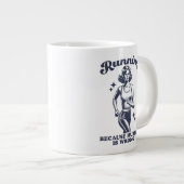 Funny Running Because Murder Is Wrong Retro 20oz Grote Koffiekop (Voorkant rechts)