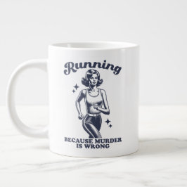 Funny Running Because Murder Is Wrong Retro 20oz Grote Koffiekop