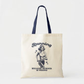 Funny Running Because Murder Is Wrong Retro Tote Bag (Voorkant)