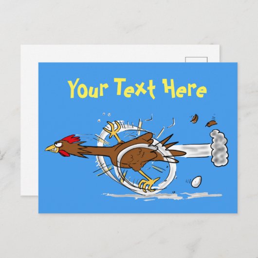 Funny running cartoon briefkaart (Voorkant / Achterkant)