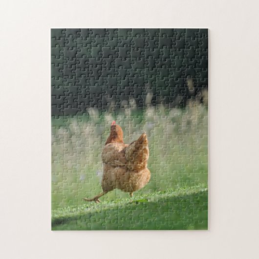 Funny Running Chicken Cute Farm Animals Foto Legpuzzel (Verticaal)