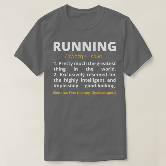 Funny Running Definition Noun Runner Track Field G T-shirt (Design voorkant)
