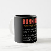 Funny Running Definition Tweekleurige Koffiemok (Voorkant links)