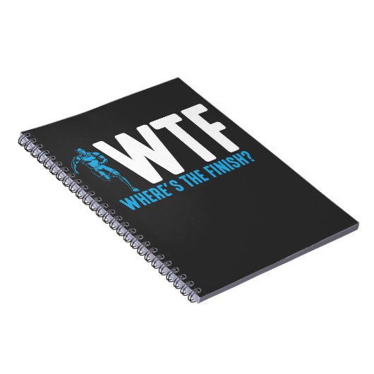 Funny Running en Marathon Quote triathlon Notitieboek (Rechterzijde)