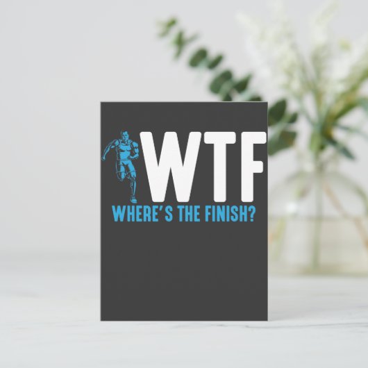 Funny Running en Marathon Quote triathlon sporten Briefkaart (Staand voorkant)