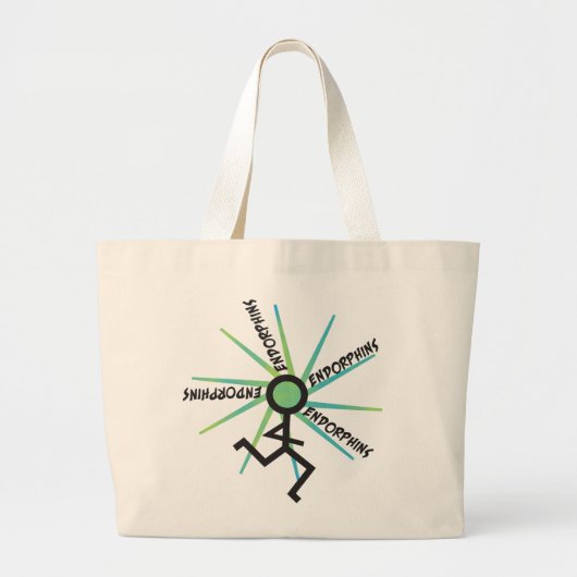 Funny Running Endorphins Grote Tote Bag (Voorkant)