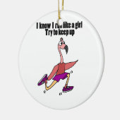 Funny Running Flamingo Keramisch Ornament (Links)