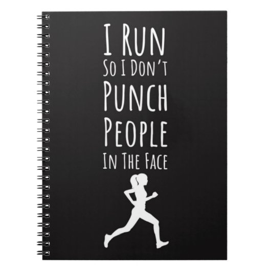 Funny Running Gifts For Runners Women Female Her Notitieboek (Voorkant)