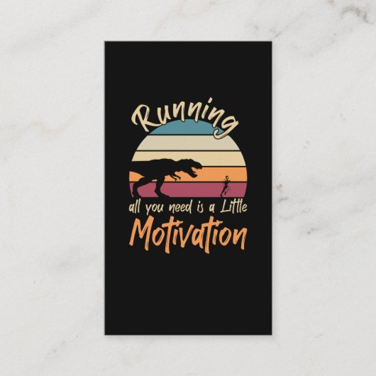 Funny Running Motivation Dinosaur Joke Visitekaartje (Voorkant)