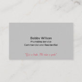 Funny Running Plumber Contractor Plumbing Service Visitekaartje (Achterkant)