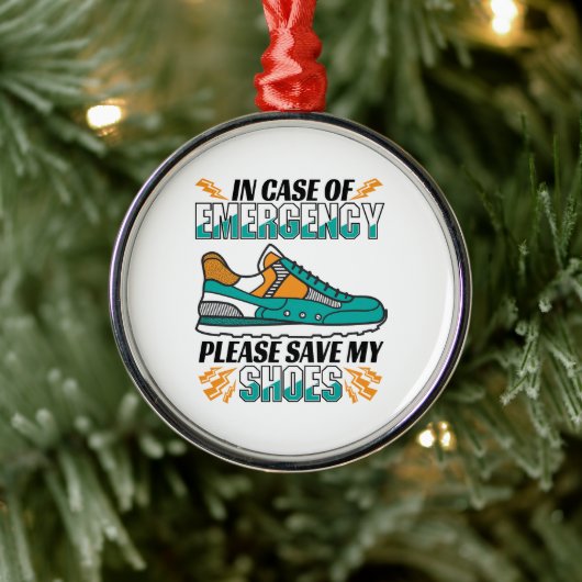 Funny Running Quote - Red mijn schoenen Metalen Ornament (Boom)