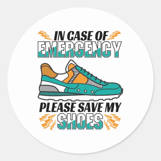 Funny Running Quote - Red mijn schoenen Ronde Sticker (Voorkant)