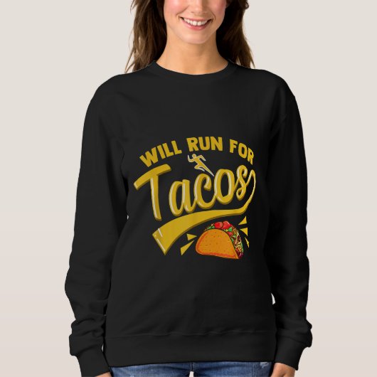 Funny Running Runner Mexicaanse Taco Shirt zal dra (Voorkant)