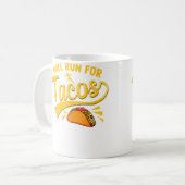 Funny Running Runner Mexican Food Taco Will Run Fo Koffiemok (Voorkant links)