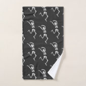 Funny Running Skeleton Black and White Halloween Bad Handdoek (Handdoek)