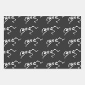 Funny Running Skeleton Black and White Halloween Inpakpapier Vel (Voorkant 2)