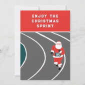 Funny Running Track and Field Kerstmis Feestdagenkaart (Voorkant)