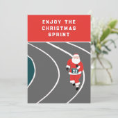 Funny Running Track and Field Kerstmis Feestdagenkaart (Staand voorkant)