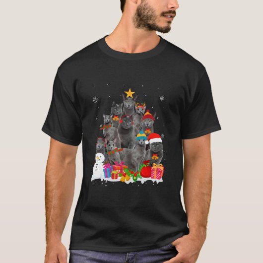 Funny Russian Blue Kerstmis T-shirt (Voorkant)