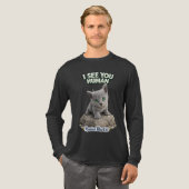 Funny Russian Blue Kitten Design - I see you human Tri-Blend Shirt (Voorkant)