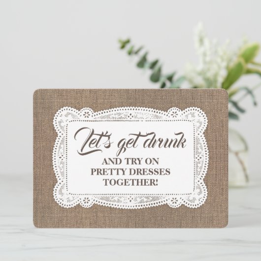 Funny Rustic Bridesmaid / Maid of Honor proposal Kaart (Staand voorkant)