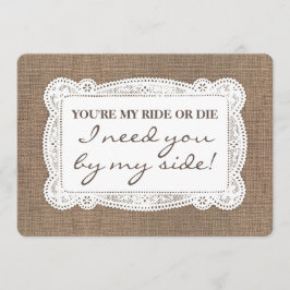 Funny Rustic Bridesmaid / Maid of Honor proposal Kaart