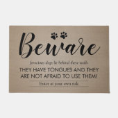 Funny Rustic Country Let op de honden Deurmat