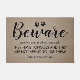 Funny Rustic Country Let op de honden Deurmat