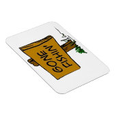 Funny Rustic Fun Gone Fishin Expressions Logo Magneet (Rechterzijde)
