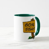 Funny Rustic Fun Gone Fishin Expressions Logo Mok (Voorkant rechts)